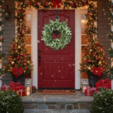 24" Christmas Cedar Wreath Full Luxe Greenery Holiday Door Dcor Festive Pinecone & Berry Accent FBA 89345177
