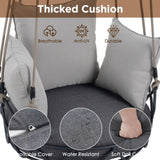 Outdoor Porch Swing Chair Hanging Basket, Hanging Chair with UV Resistant Cushion, Olefin Fabric for 90485341