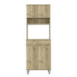 ZNTS Santa Maria 1-Drawer 1-Shelf Area Pantry with Adjustable Metal Legs Light Oak B06280025