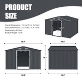 ZNTS Outdoor Storage Shed 8 x 10 FT Large Metal Tool Sheds, Heavy Duty Storage House Sliding Doors 87753639