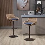 COOLMORE Modern Swivel Bar Stools Set of 2 Adjustable Counter Height Chairs with Footrest for W39594821
