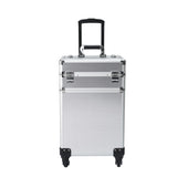 ZNTS 4-in-1 Draw-bar Style Interchangeable Aluminum Rolling Makeup Case Silver 59019860