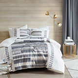 Full/Queen 3 Piece Cotton Printed Duvet Cover Set w/ trims B03596495