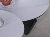 Set of 2 Round Nesting Coffee Table for Small Place, living room end table with white sintered stone W2899P405896