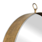 24"x28" Gold Round Mirror, Circle Mirror with Iron Frame for Living Room Bedroom Vanity Entryway W2078126762