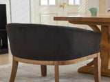 Mid Century Modern Upholstered Barrel Dining with Arms,Farmhouse Linen Kitchen & Dining Room 11325637