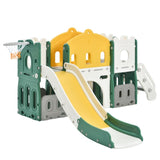 ZNTS Kids Slide Playset Structure, Castle Climber with Slide and Basketball Hoop, Toy Storage Organizer 49067753