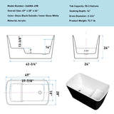 49'' x 28'' Acrylic Freestanding Soaking Bathtub, Square-shape Japanese Soaking Hot Tub, Sit-In W1573P170472