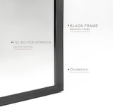 24x36 Inch Black Metal Framed Arched Bathrrom Mirror for Wall. W2203P303839