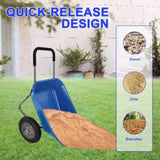 wheel barrow Two wheeled trolley for blue garden 15 inch pneumatic wheel WB189BL W227P331542