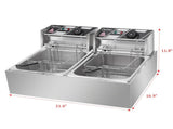 Dual Tank Electric Deep Fryer, 22.8QT/21.6L Large Capacity 110V 3400W with Adjustable Temperature 65681853
