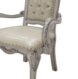 Ivory and Bone White Tufted Arm Chair B062P209250