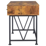 Antique Nutmeg and Black 3-drawer Writing Desk B062P153666