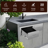 DOUBLE Drawer cabinets for outdoor kitchens or courtyards W3167P303260
