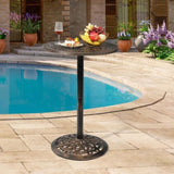 ZNTS Outdoor Bistro Pub Table, Round Patio Bar Height Cocktail Table, Antique Bronze 07814241