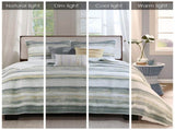 6 Piece Printed Quilt Set with Throw Pillows Yellow King/Cal King B03597636