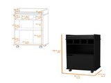 Black 1-Door Bar Cart B062P175048