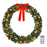 48in 150 Lights 450 Branches PVC Bow Decoration Garland Garden Garland Decoration Green 97328550