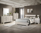 1pc Rustic Queen Platform Bed Slat Headboard Low-profile Bed Frame White Wash Finish Contemporary B011P331880