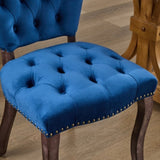 French Vintage Tufted Upholstered Fabric Dining Chair,Set of 2,Blue,SW1869BL W1143P214541