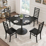 Metal Dining Chairs Set of 4, Steel Legs and PU Leather Seats, High Back Armless Dining Chairs, for W757P232711