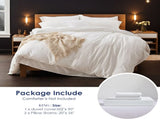 3PC Pure Color Bedding - Microfiber Hotel Series, with Zipper Closure Quilt Cover and Two 95019095