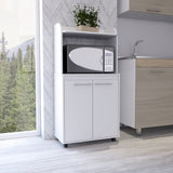 Rockford Kitchen Cart, Open Shelf, Double Door Cabinet, Two Interior Shelves B128P148971
