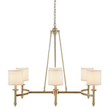 6-light Chandelier with Fabric Drum Shades B035P264528