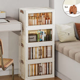 1 Piece Four Tier Folding Organizer with Lid and Door on Wheels, Collapsible Plastic Small 76616134