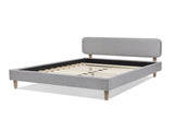 Diego Low Upholstered Platform Bed, Queen, Light Grey Polyester B2719P238661