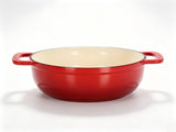 6-Quart Cast Iron Enamel Pot Includes Two Cloth Mitts and a Cloth Trivet 03268984