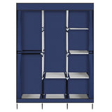 ZNTS 71" Portable Closet Wardrobe Clothes Rack Storage Organizer with Shelf Blue 23488326