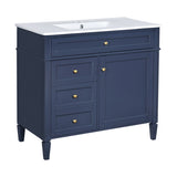 36'' Bathroom Vanity with Top Sink, Modern Bathroom Storage Cabinet with 2 Drawers and a Tip-out N710P230246C