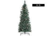 6FT Green Artificial Christmas Tree - 267 Lush Tips, 31 Realistic Pine Cones, Foldable Metal Stand 83189893
