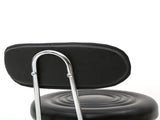 Round Shape Adjustable Salon Stool with Back and Line Black 29871662