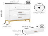 3 Drawer Dresser for Bedroom,Modern Chest of Drawers,Small Dresser Nightstand Organize with Rose 53116707