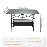 1207055 CM Portable Outdoor Folding Picnic Table, Lightweight Aluminum Roll-Up Camping Table with 23613568