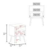 FM FURNITURE Prescott Valley Nightstand with Open Storage, Natural Oak and White B128P293870