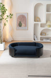 ZNTS Scandinavian style Elevated Dog Bed Pet Sofa With Solid Wood legs and Black Bent Wood Back, Cashmere W794125949