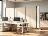 4 Panel Folding Rolling Room Divider with Lockable Universal Wheels, Non-See-Through Polyester 70695982