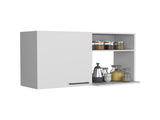 Stackable Wall Storage Cabinet 24" H, Two Internal Shelves, Two External Storage Shelves, One Door, B097133151