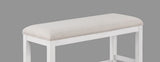 1Pc Transitional White Finish Fabric Upholstered Counter-Height Dining Bench B011P193051