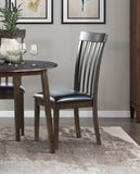 Espresso Finish Set of 2 Chairs Black Faux Leather Upholstered Seat Wooden Kitchen Dining Room B011P178141