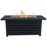 ZNTS Steel Propane/Natural Gas Outdoor Fire Pit Table with Lid B120P198410