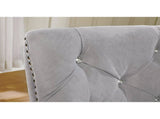 Set of 2 Flannelette Upholstered Dining Side Chair in Silver and Light Gray B016P156209