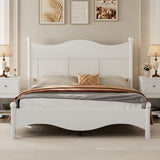 Queen Size Elegant Design Wood Platform Bed Frame,Retro Style Platform Bed with Wooden Slat N733P199703K
