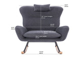 Teddy Upholstered Nursery Rocking Chair for Living Room Bedroom 02584169