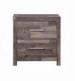 Contemporary Oak Finish Wooden Nightstand Two Drawers Storage Bedroom Furniture 1pc Beside Table B011P317179