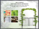 Black 84" Metal Garden Archway with Gate, for Climbing Vines & Wedding Ceremony Decoration 27362792