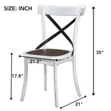 2 Pieces Set Dining Side Chair Rustic Modern Farmhouse Design Retro Design With Metal X Design W2537P211113